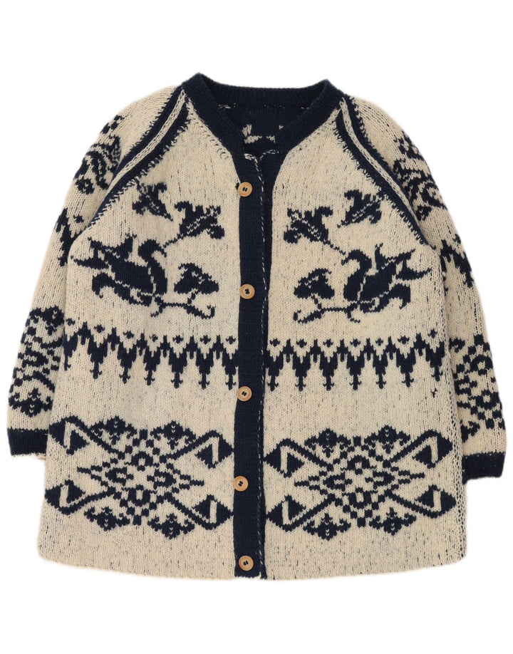 Maglione cardigan lungo oversize da donna vintage UK 18 XL Blu navy