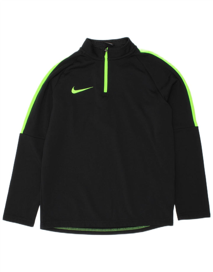 Top della tuta pullover Nike da ragazzo Dri Fit 8-9 anni Small Black Colourblock
