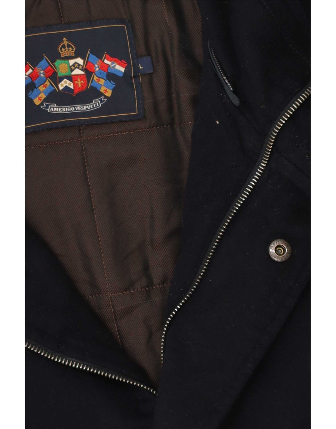 Cappotto giacca a vento da uomo Amerigo Vespucci UK 40 Large Blu Navy