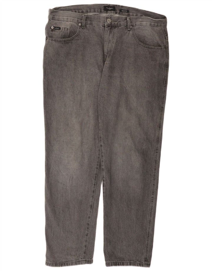 PIERRE CARDIN Jeans dritti da uomo vestibilità regolare W40 L30 cotone grigio