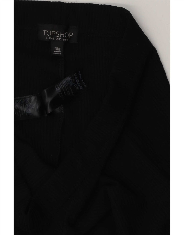 Pantaloni a zampa da donna Topshop UK 14 Large Poliestere nero