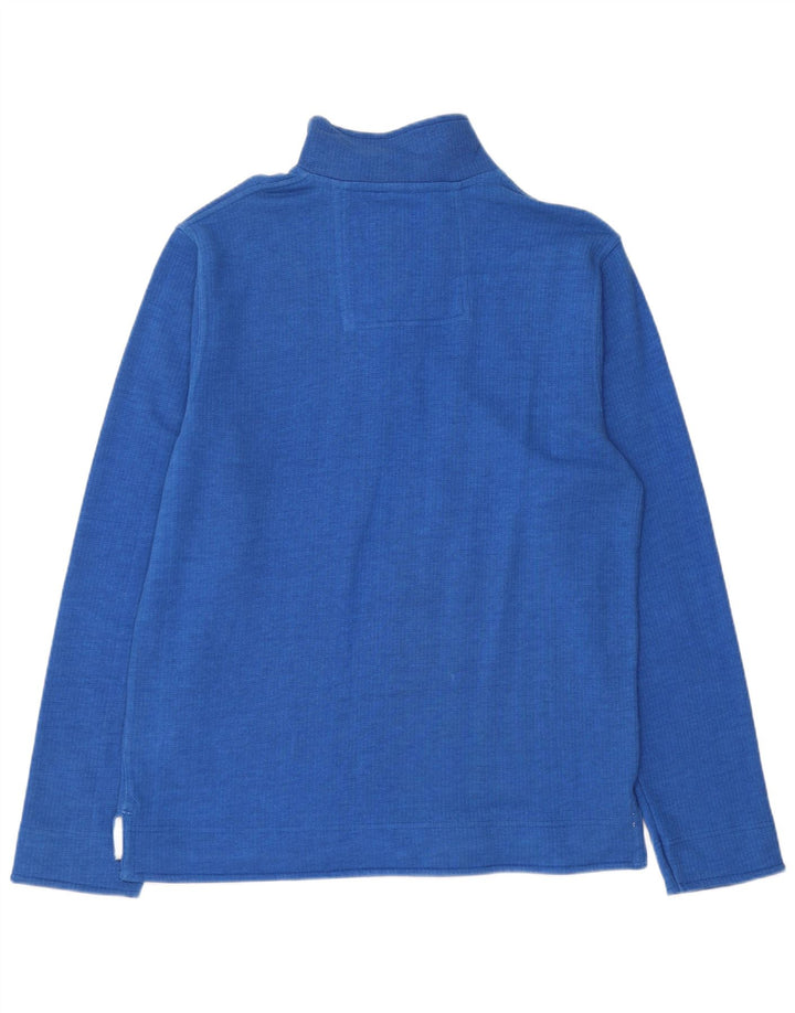 Crew Clothing Felpa con collo con zip da uomo Maglione in cotone blu medio