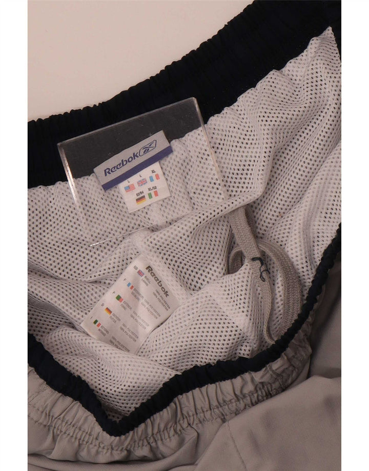 Pantaloncini sportivi Reebok da uomo Bermuda grandi in poliestere grigio