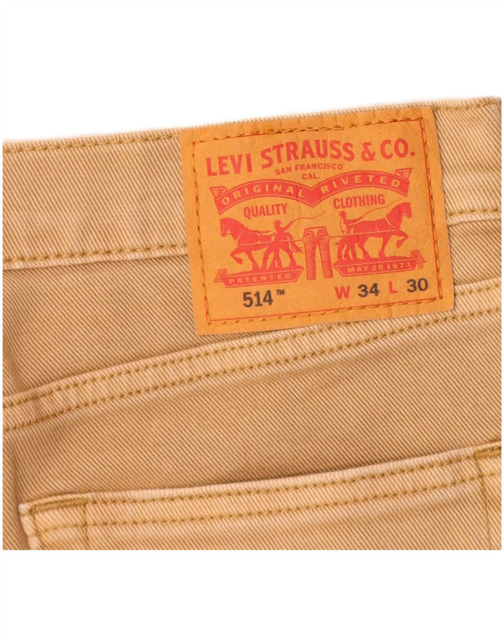 Pantaloncini di jeans Levi's 514 da uomo W34 Large in cotone beige