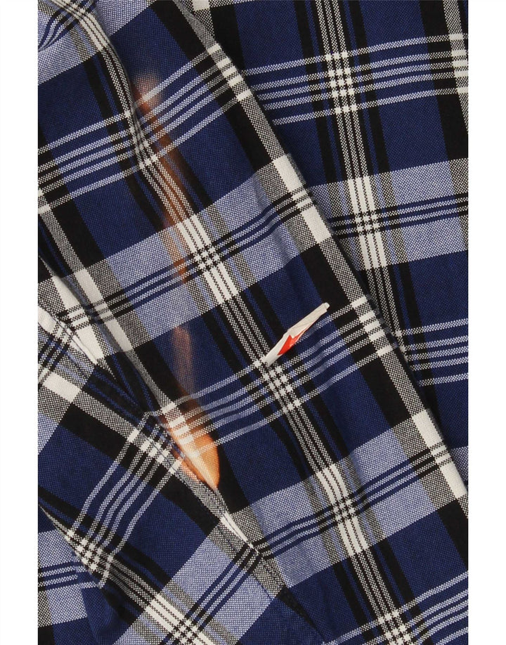 Camicia alta da uomo Tommy Hilfiger 4XL cotone a quadri blu navy