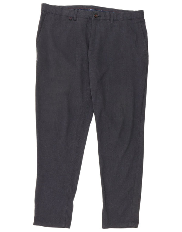 Pantaloni chino slim da uomo Zara EU 44 Large W34 L28 Blu navy