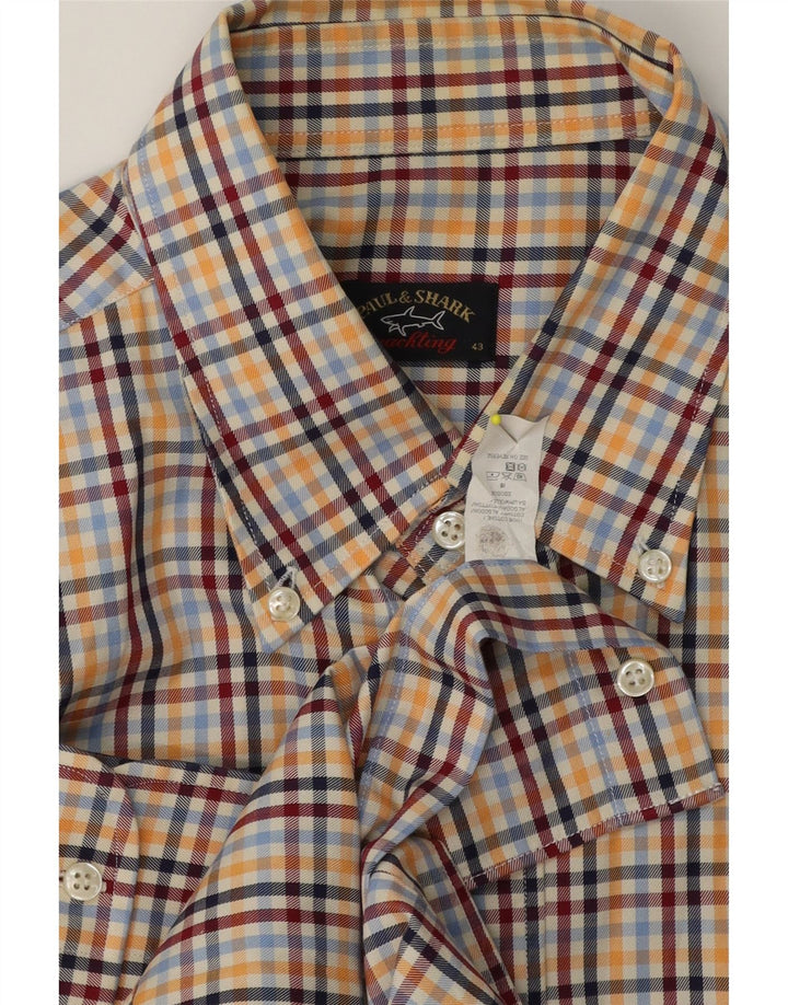 Camicia in flanella da uomo Paul & Shark taglia 43 XL in cotone a quadri multicolore