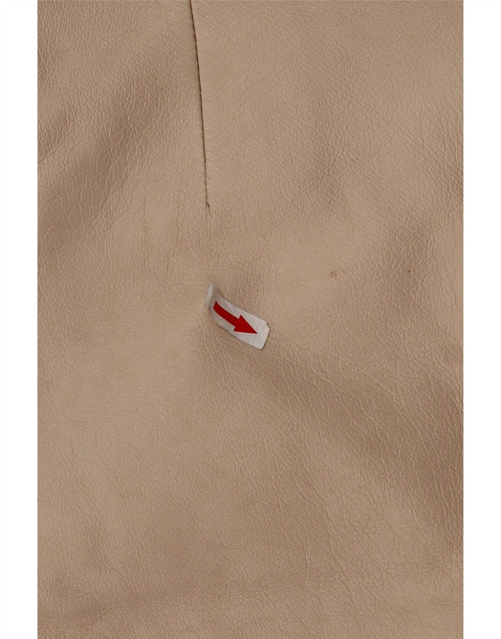Gonna in pelle vintage da donna W30 beige medio