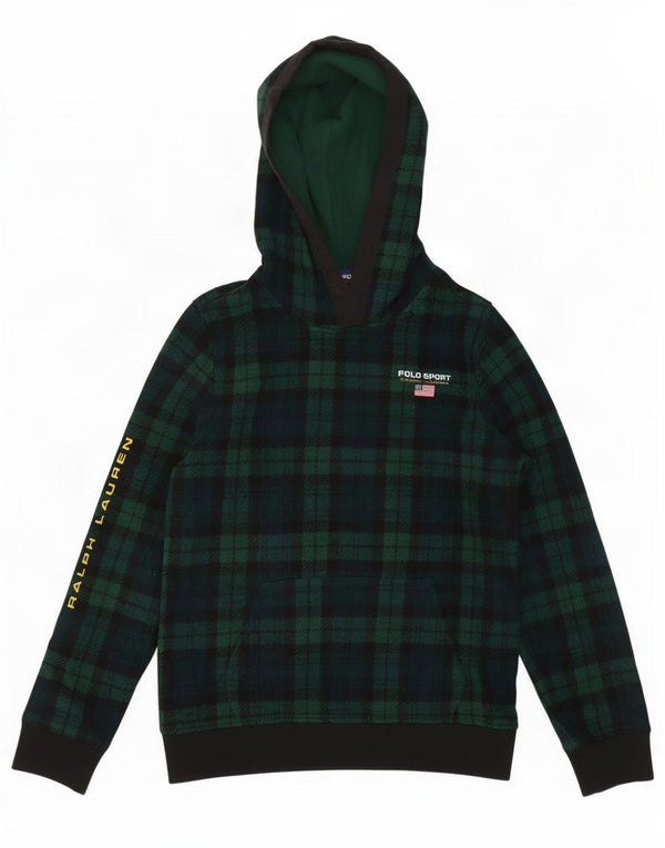 Polo Ralph Lauren Maglione in pile con grafica per ragazzi 14-15 anni a quadri verdi grandi