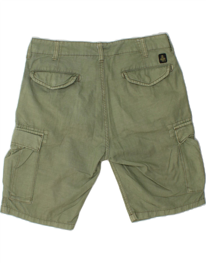 REFRIGIWEAR Mens Cargo Shorts IT 48 Medium W33  Green Cotton Vintage Refrigiwear and Second-Hand Refrigiwear from Messina Hembry 
