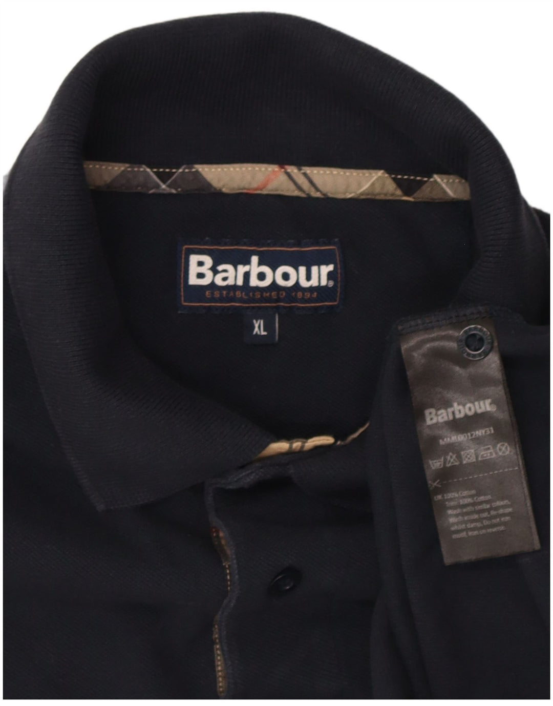 Polo da uomo Barbour XL in cotone blu navy