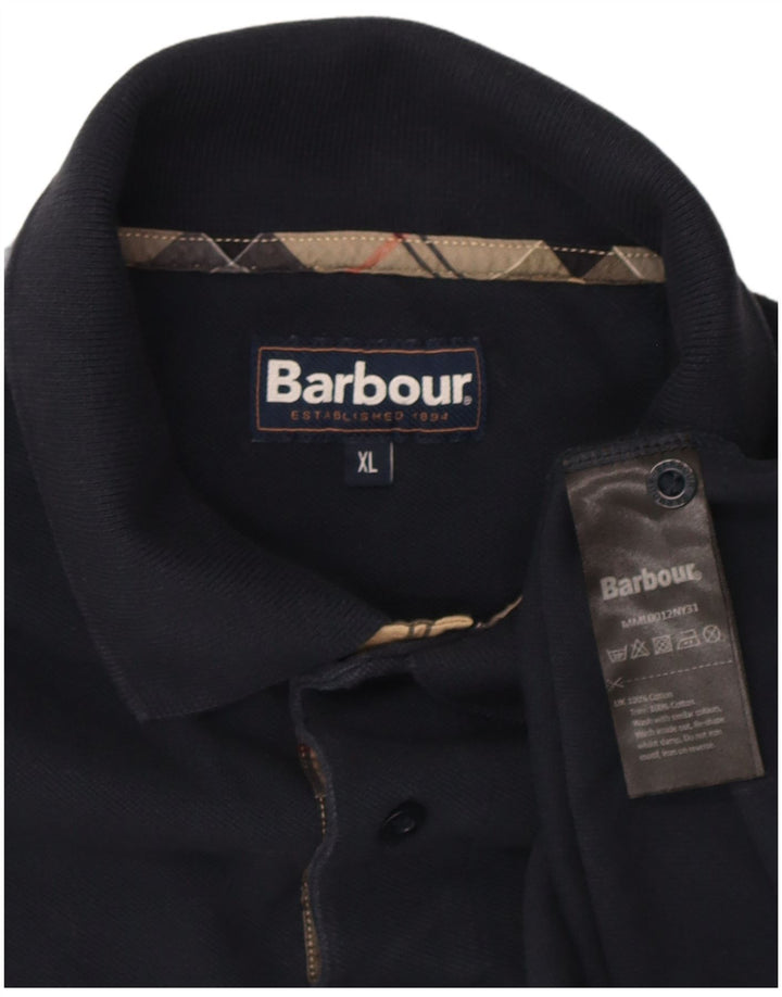 Polo da uomo Barbour XL in cotone blu navy