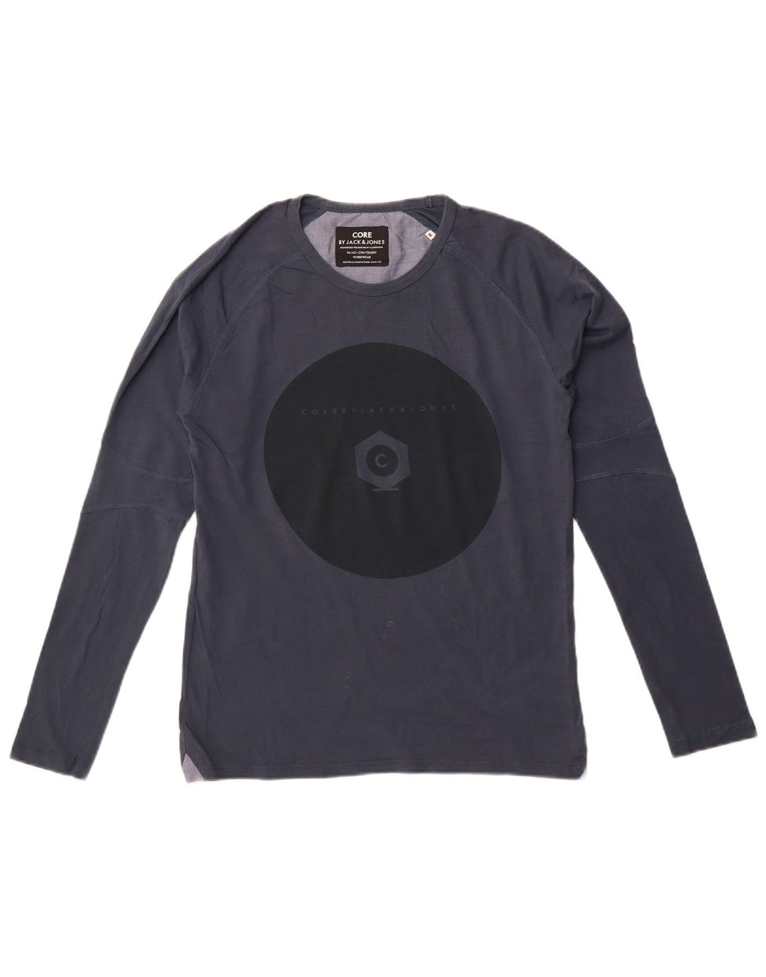 Jack & Jones Top grafico da uomo a maniche lunghe blu navy medio