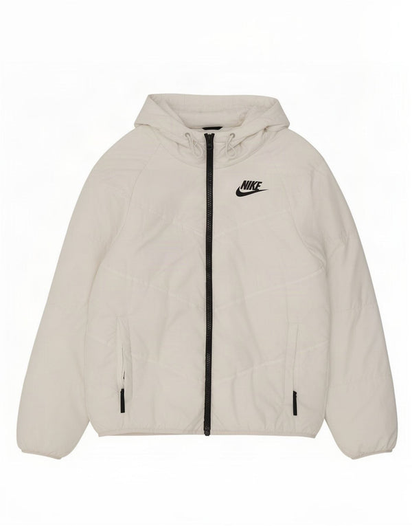 Giacca a vento con cappuccio da uomo Nike UK 36 Small Poliestere bianco