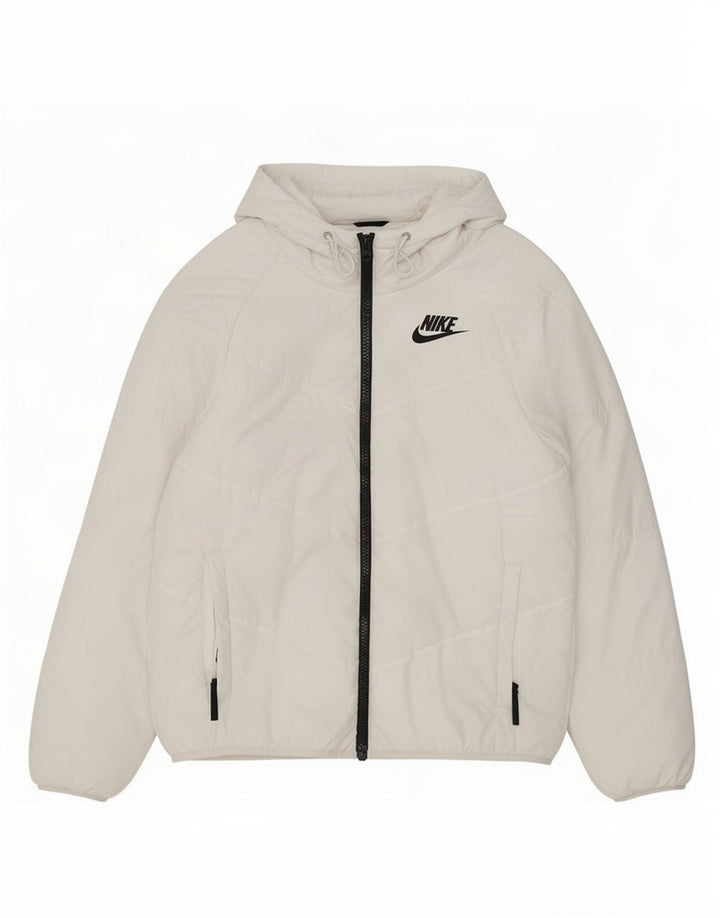 Giacca a vento con cappuccio da uomo Nike UK 36 Small Poliestere bianco