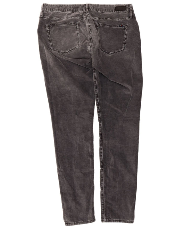 Pantaloni skinny in velluto a coste Tommy Hilfiger Venice LW da donna W33 L34 Grigi