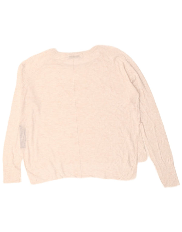 Maglione girocollo oversize da donna Zara UK 16 Large in viscosa bianca