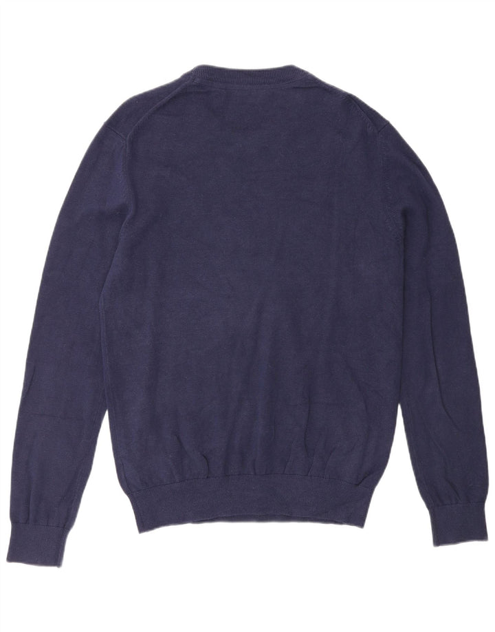 Maglione maglione girocollo da uomo Izod in cotone blu navy medio