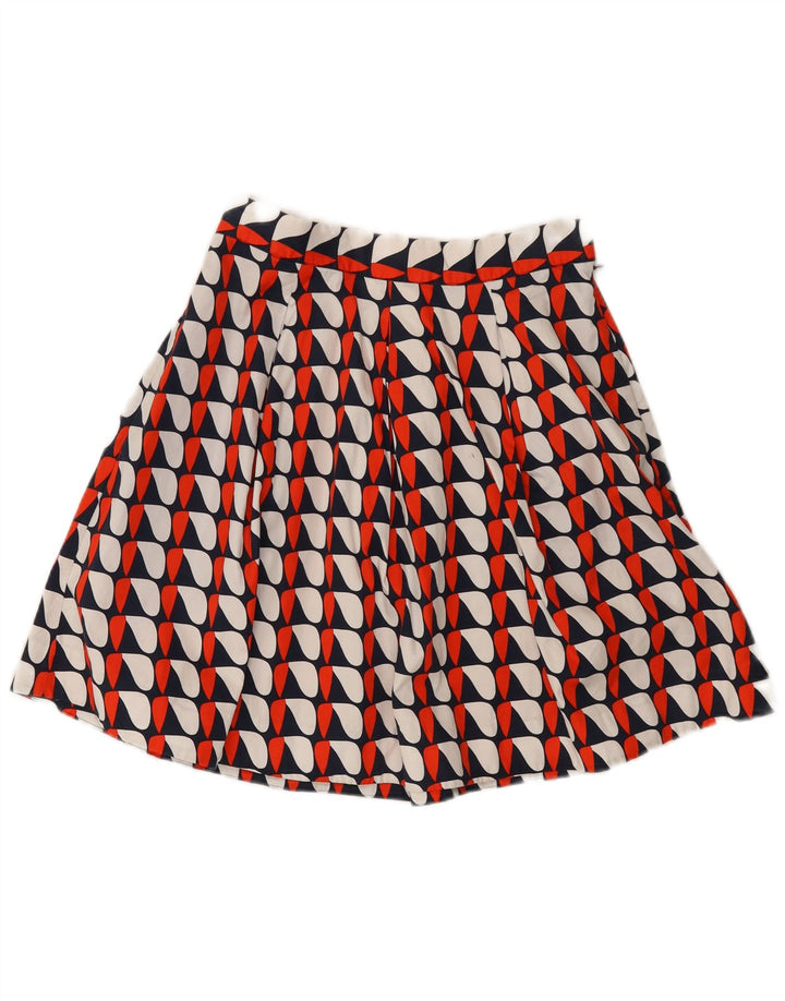 Minigonna a pieghe vintage da donna con motivo astratto W29 media multicolore