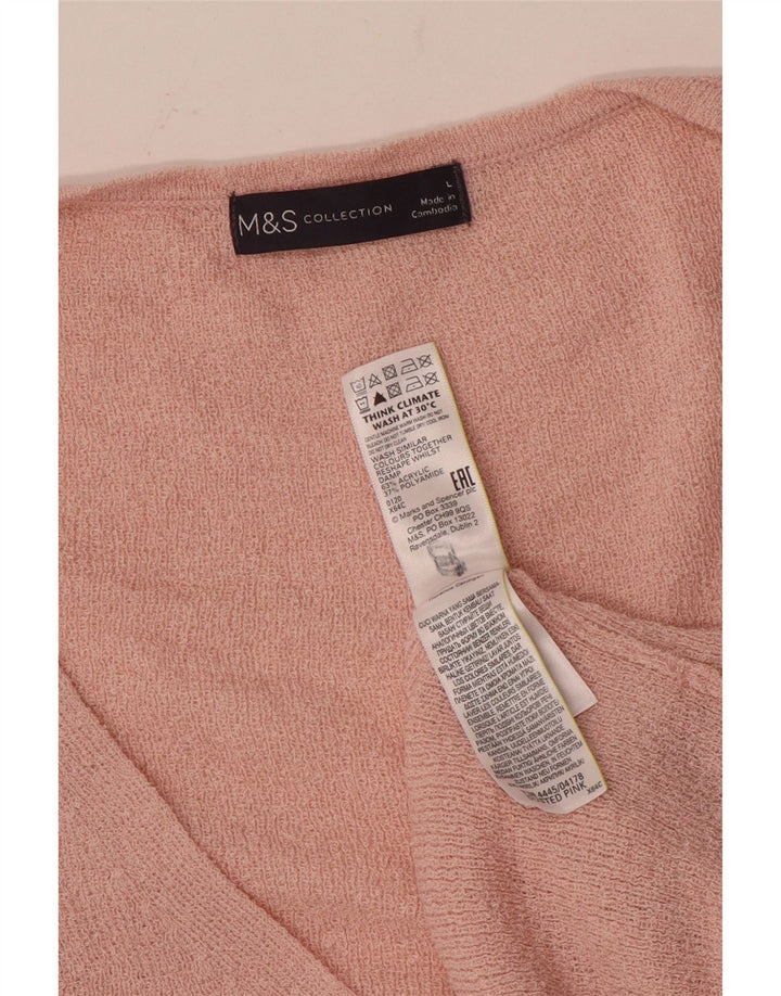Maglione cardigan oversize da donna Marks & Spencer UK 16 grande acrilico rosa