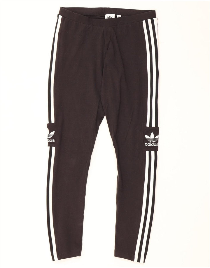Leggings grafici da donna Adidas UK 12 cotone medio nero