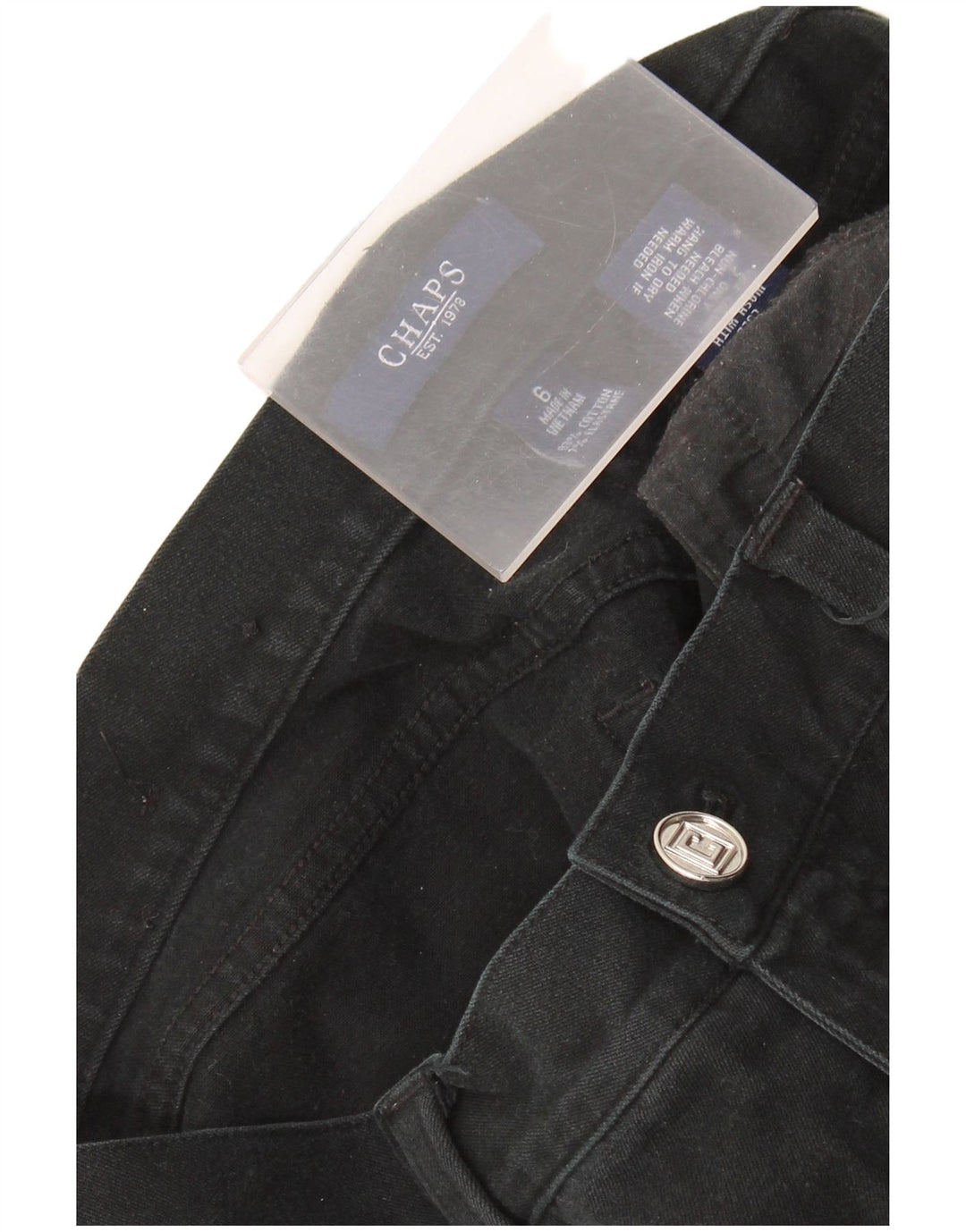 Pantaloni casual dritti da donna CHAPS US 6 medi W30 L30 cotone nero