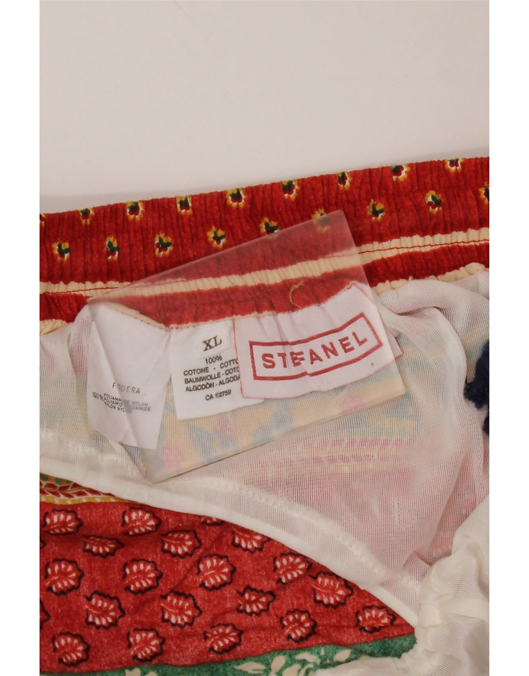 STEFANEL Costume da bagno uomo XL in cotone floreale multicolore