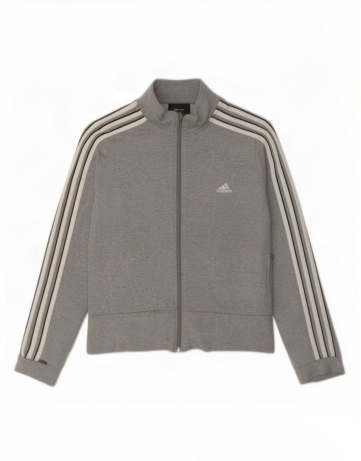 Giacca da ginnastica da donna Adidas UK 14 cotone grigio medio