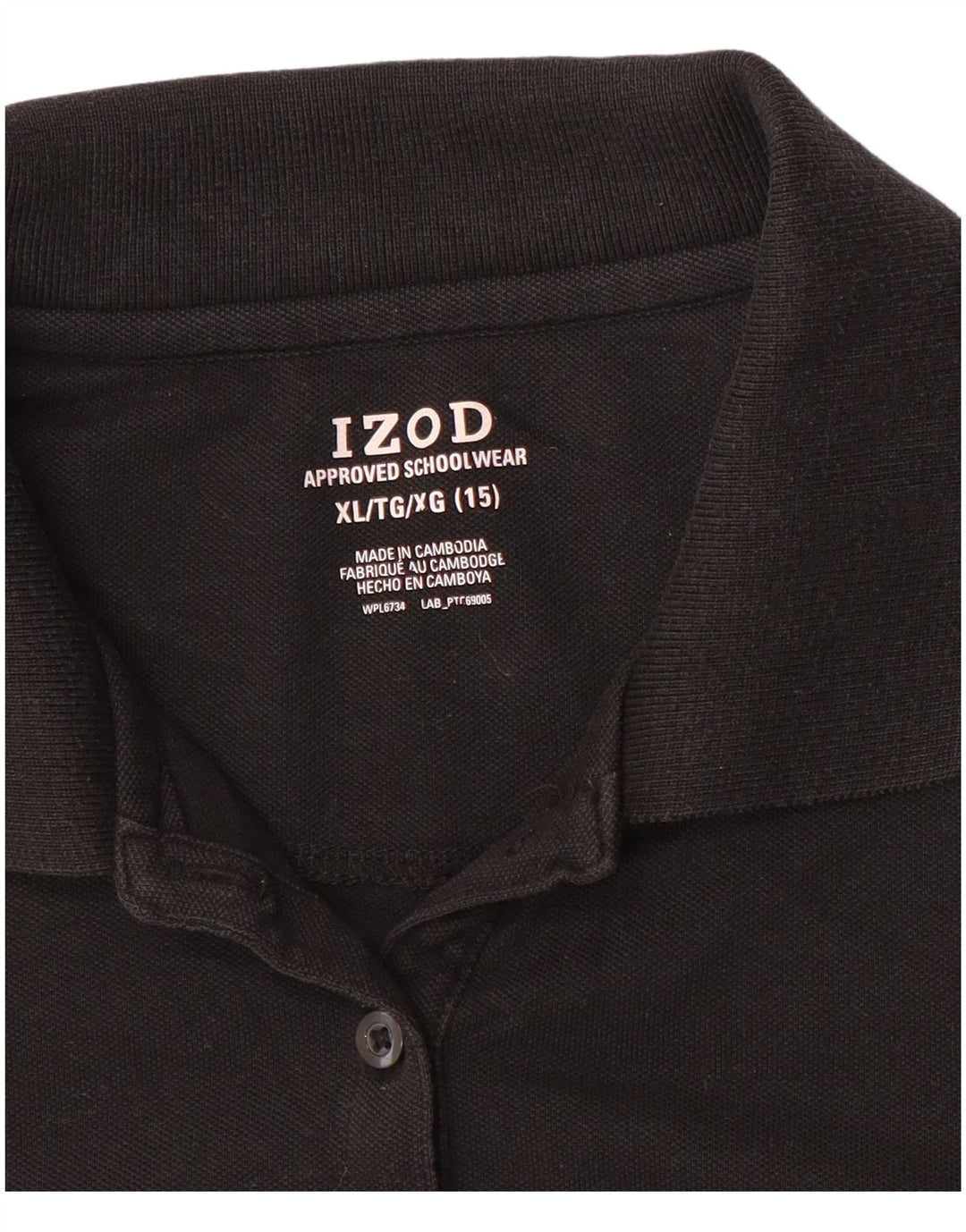 Polo IZOD per ragazze 14-15 anni XL Nera