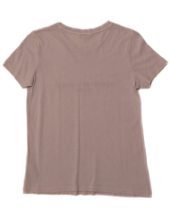 TOMMY HILFIGER T-shirt grafica da donna Top UK 6 XS Cotone grigio