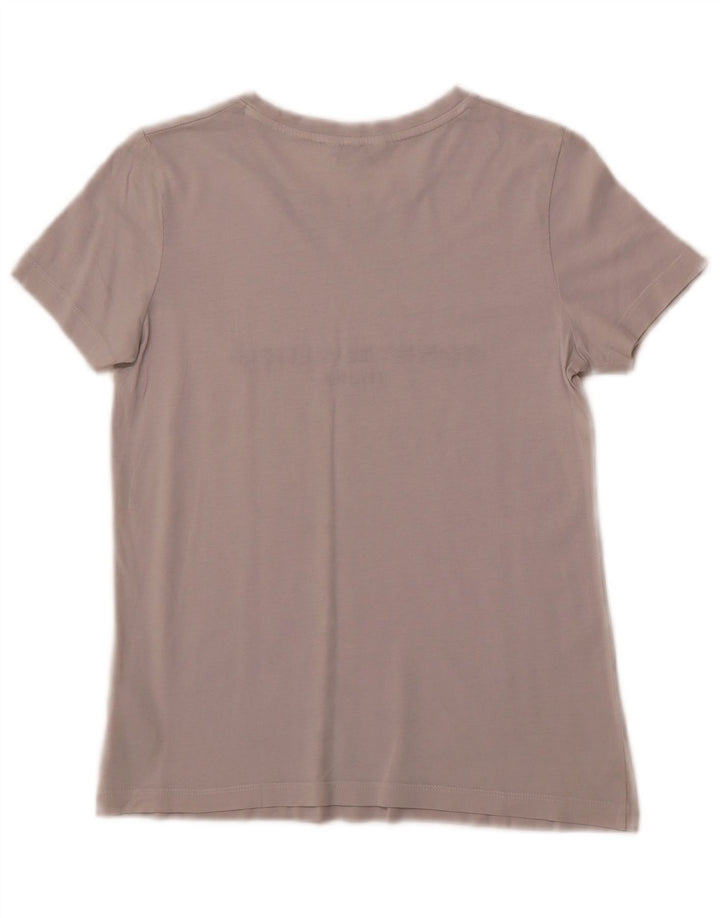 TOMMY HILFIGER T-shirt grafica da donna Top UK 6 XS Cotone grigio