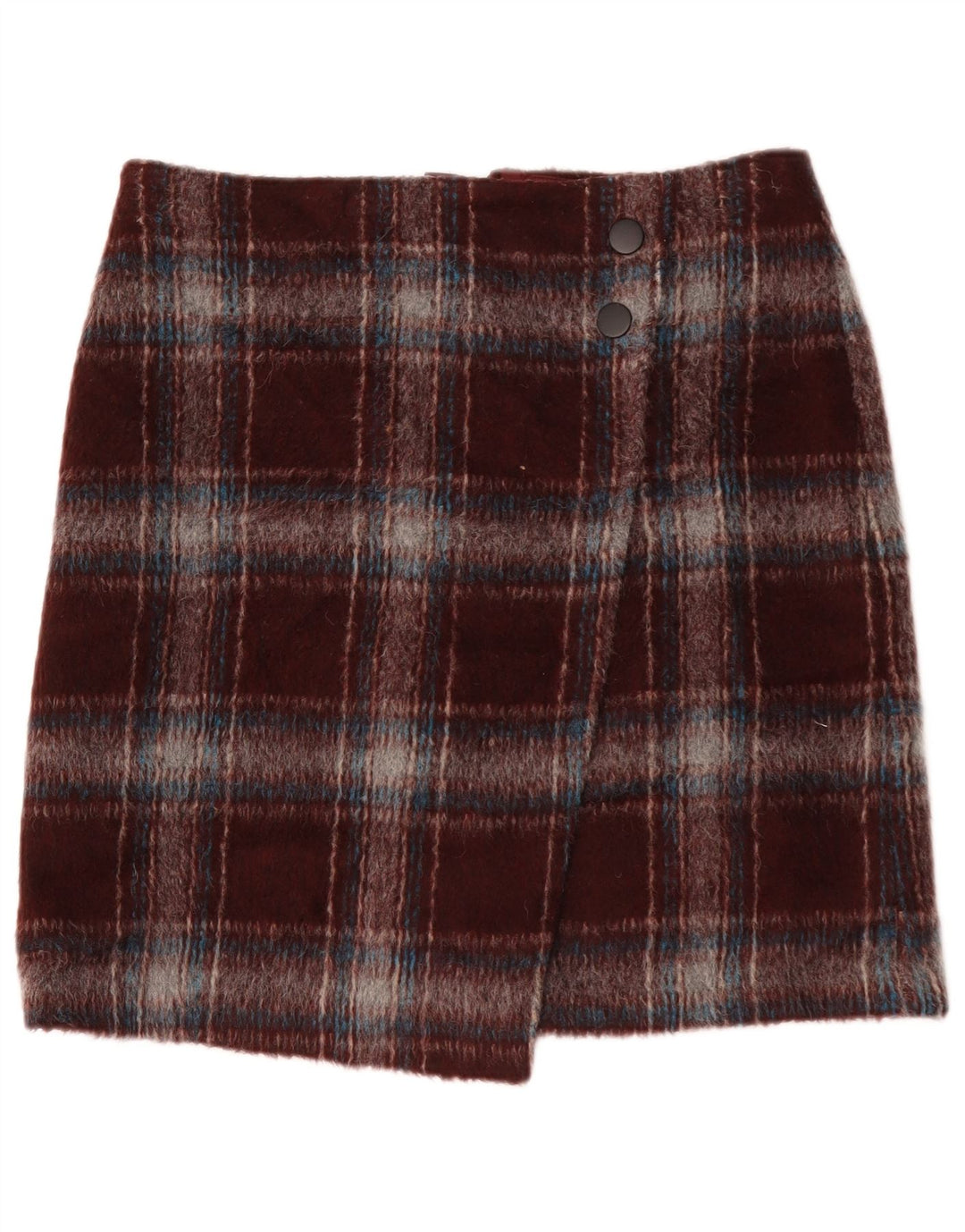 Minigonna da donna Marks & Spencer UK 14 Grande W34 Poliestere a quadri bordeaux
