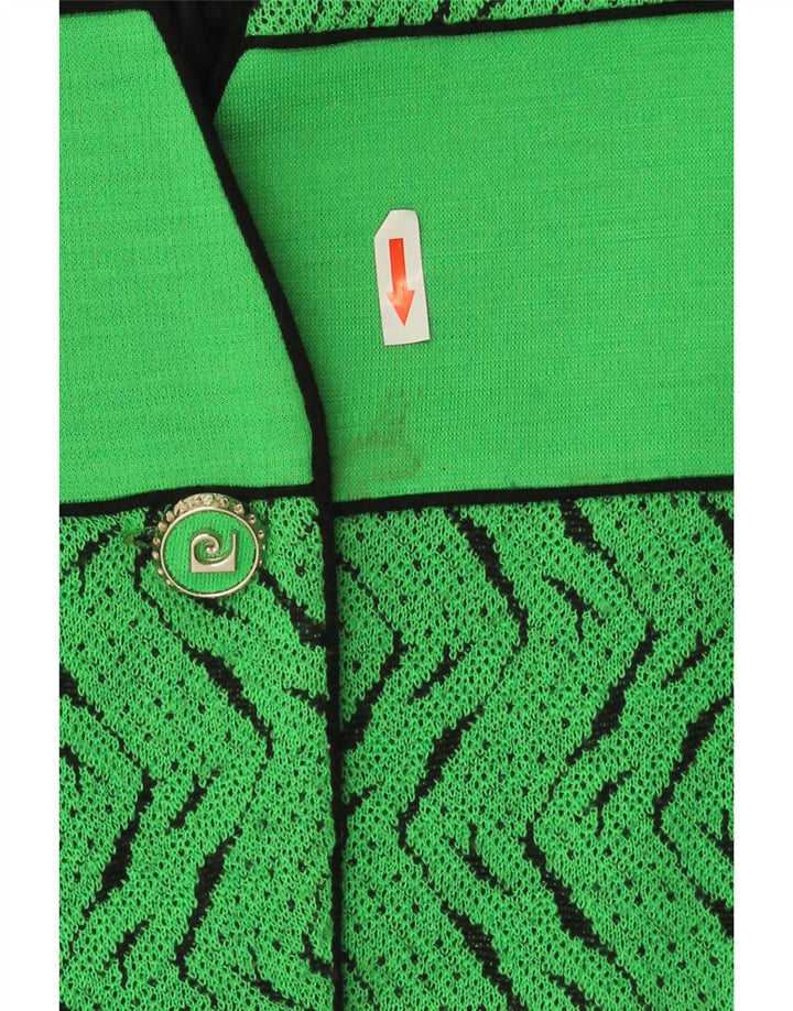 Giacca blazer da donna a 3 bottoni Pierre Cardin EU 44 XL lana geometrica verde