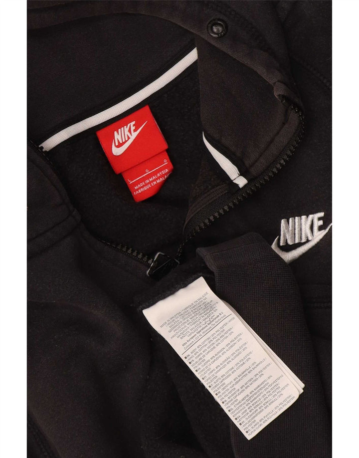 Felpa con cappuccio e zip Nike da uomo, grande, in cotone nero