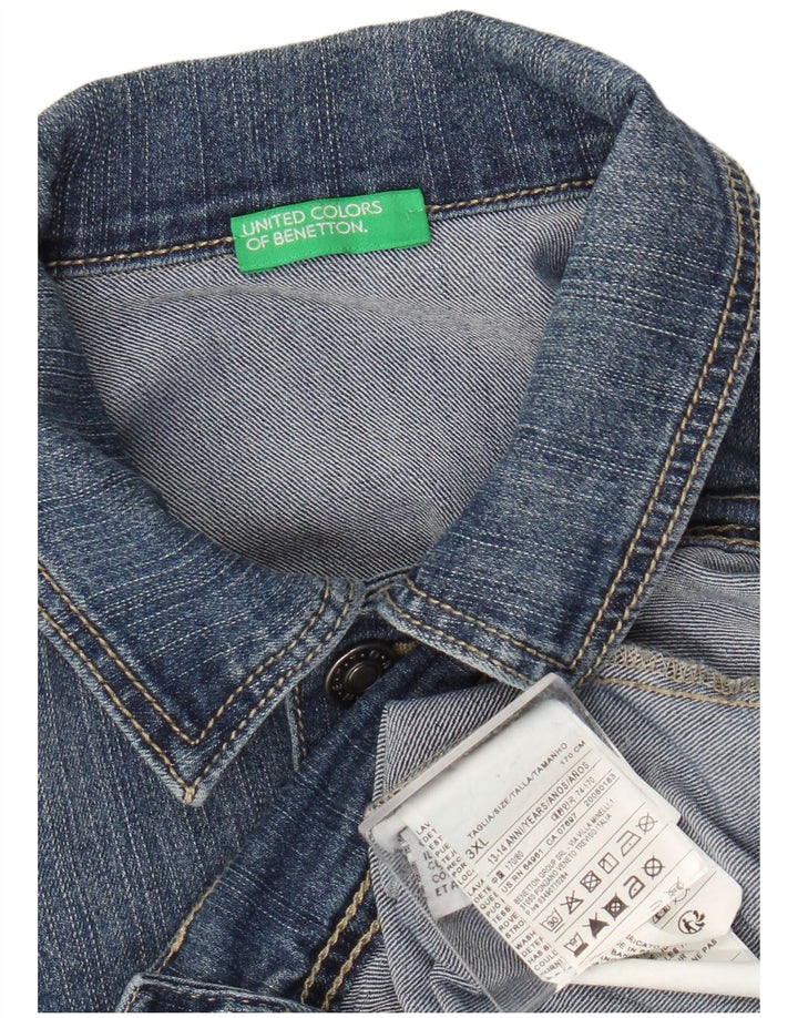 Giacca Jeans Benetton Bambino 13-14 Anni 3XL Cotone Blu