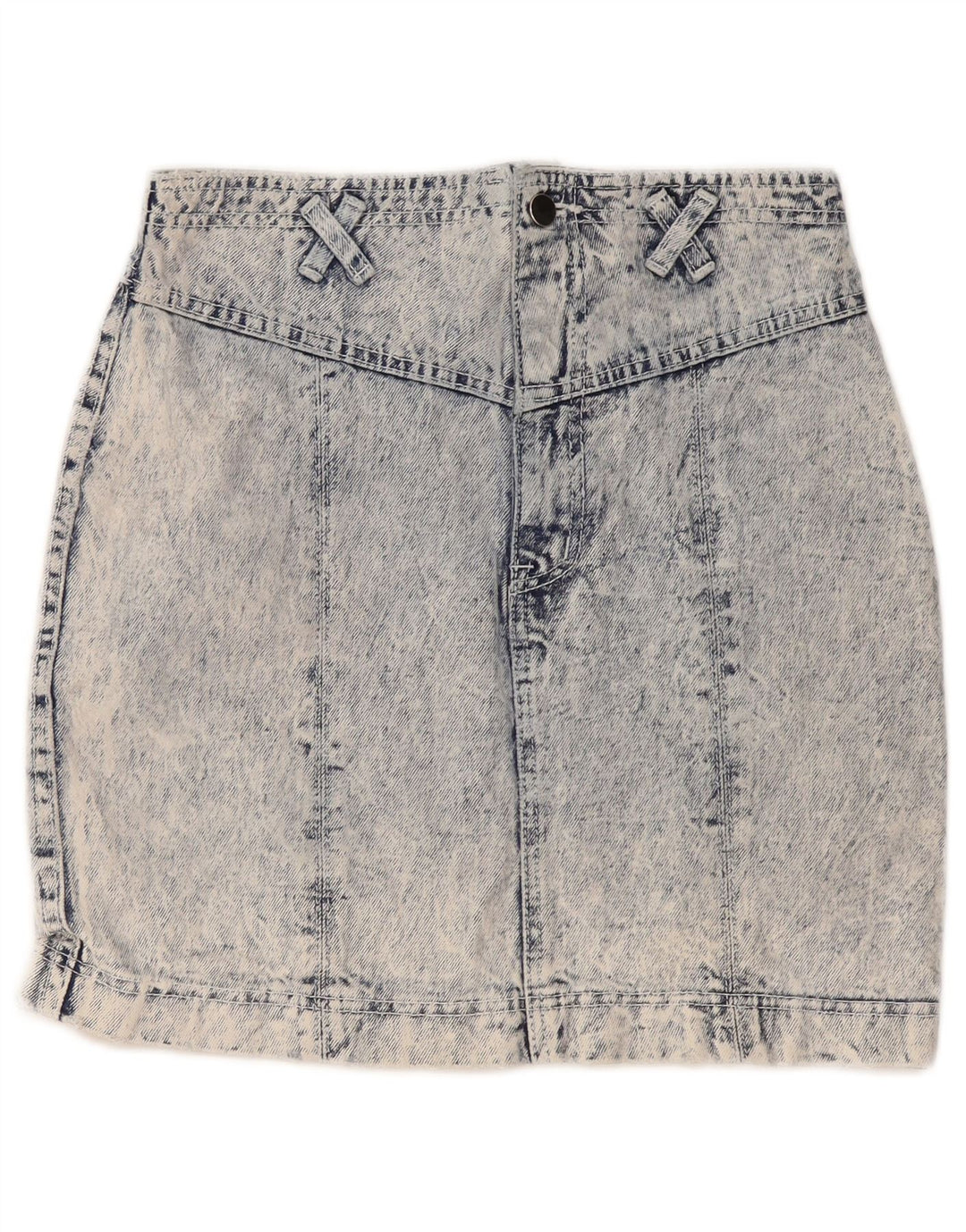 Gonna di jeans vintage da donna media W30 in cotone blu