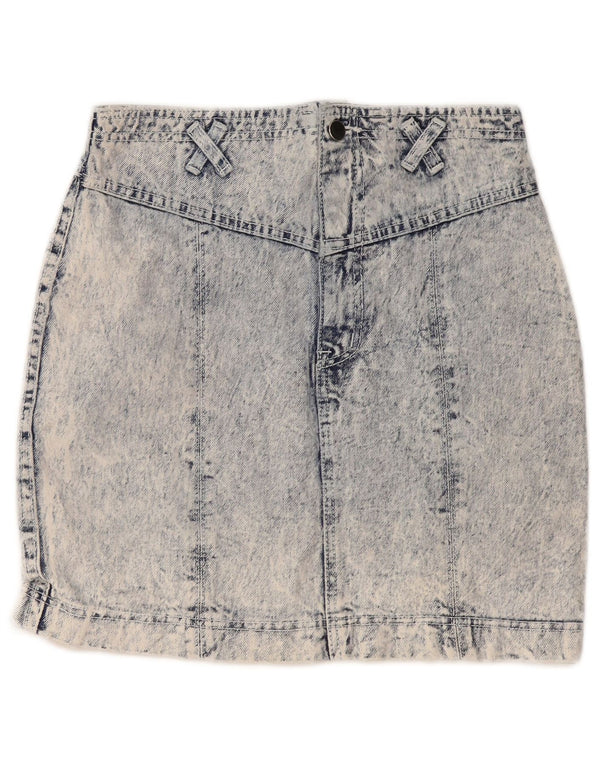 Gonna di jeans vintage da donna media W30 in cotone blu