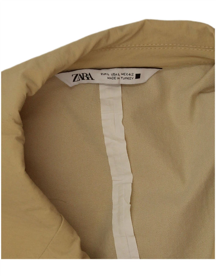Cappotto doppiopetto da uomo Zara UK 40 Large Beige in poliammide