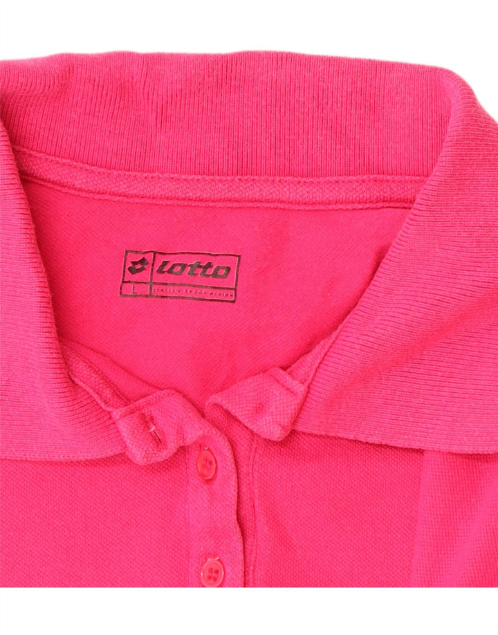 LOTTO Womens Polo Shirt UK 14 Large Pink