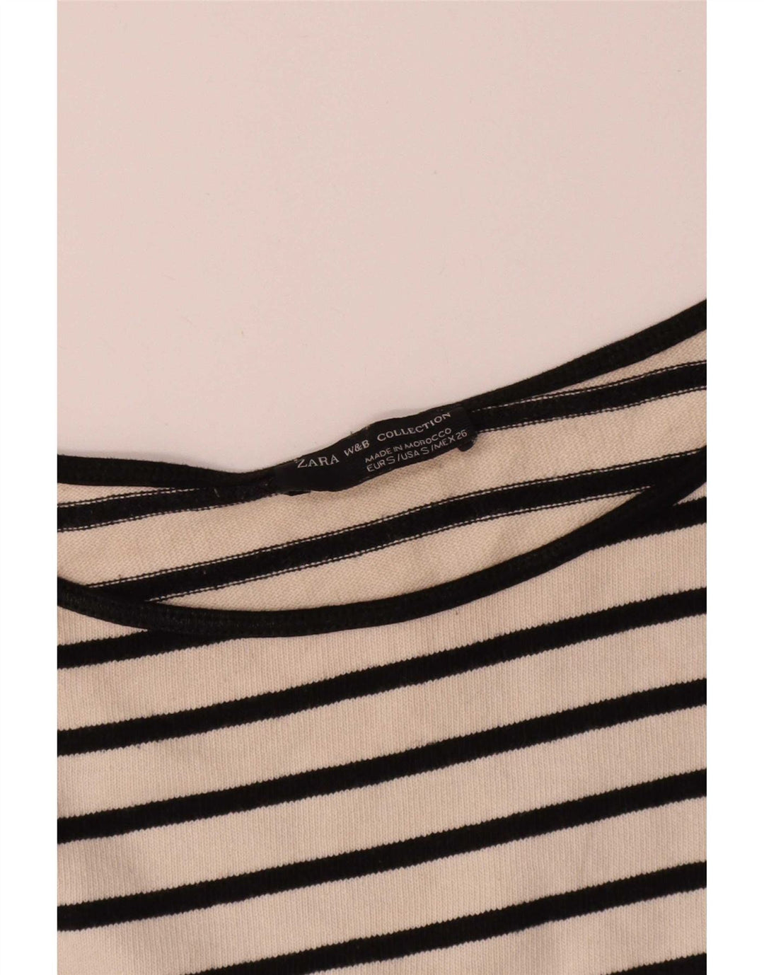 Top Zara Donna Oversize Manica 3/4 UK 10 Small Bianco a Righe