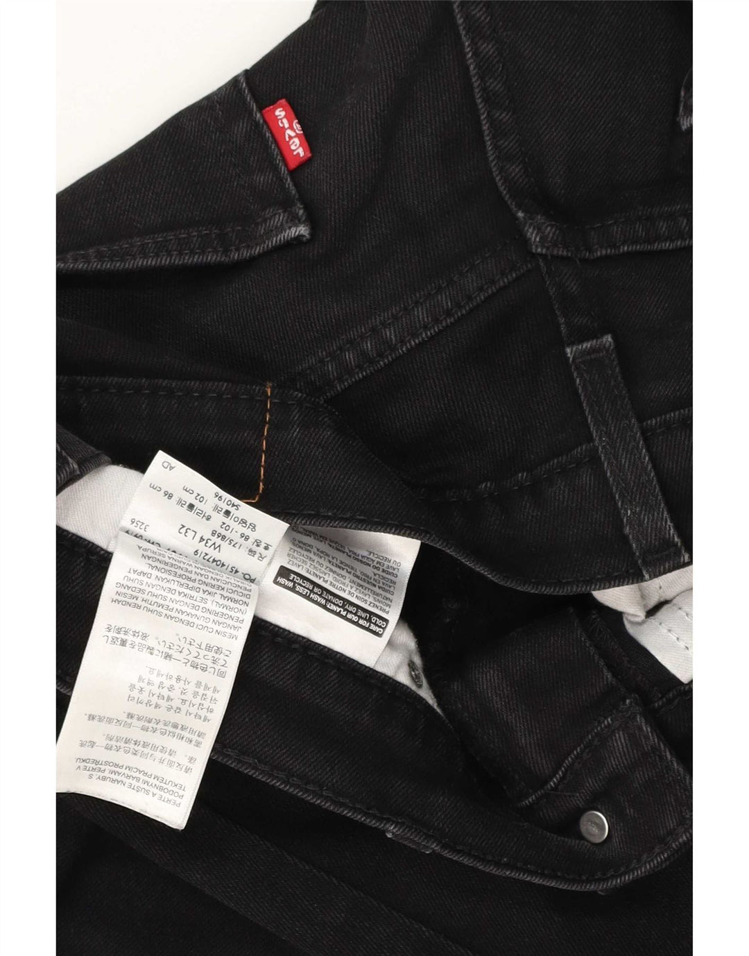 Jeans slim da uomo Levi's W34 L32 cotone nero