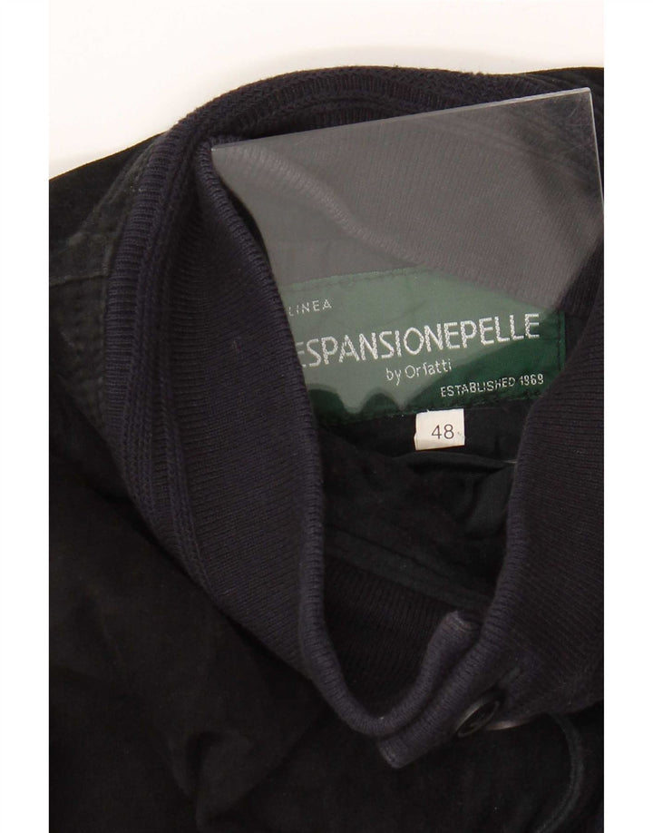 Orfatti Bomber da uomo in pelle scamosciata IT 48 medio in pelle blu navy