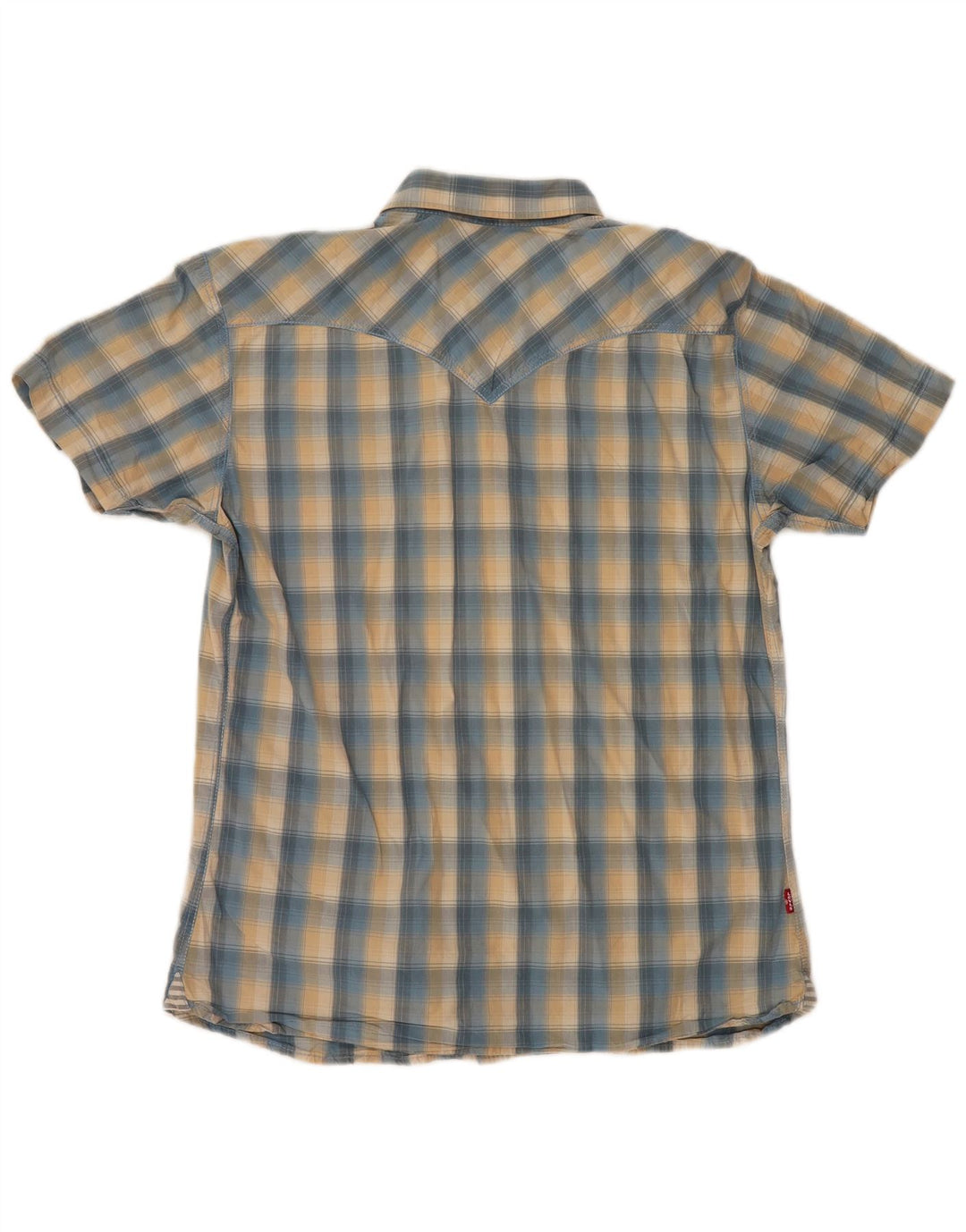 LEVI'S Camicia a maniche corte da uomo in cotone a quadri blu medio