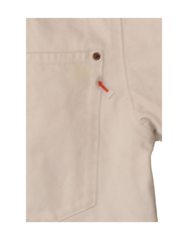 Giacca di jeans oversize corta da donna Zara UK 6 XS cotone bianco