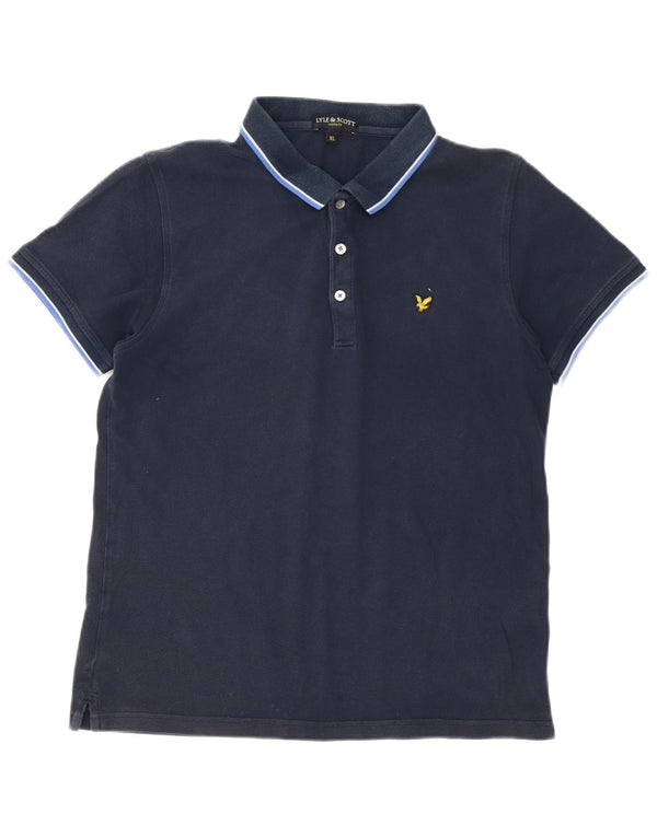 Polo da uomo Lyle & Scott XL in cotone a righe blu navy