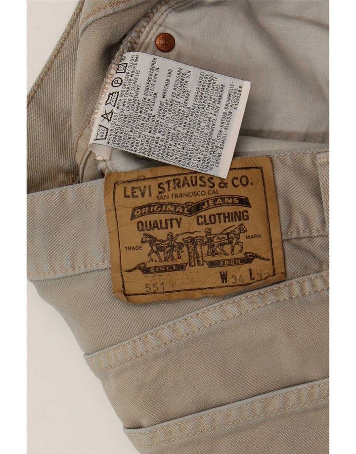 Levi's Uomo 551 Jeans dritti W34 L32 Cotone Beige