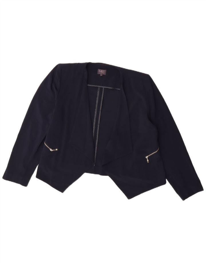 Marks & Spencer Bolero da donna Top UK 16 Large Blu Navy Poliestere