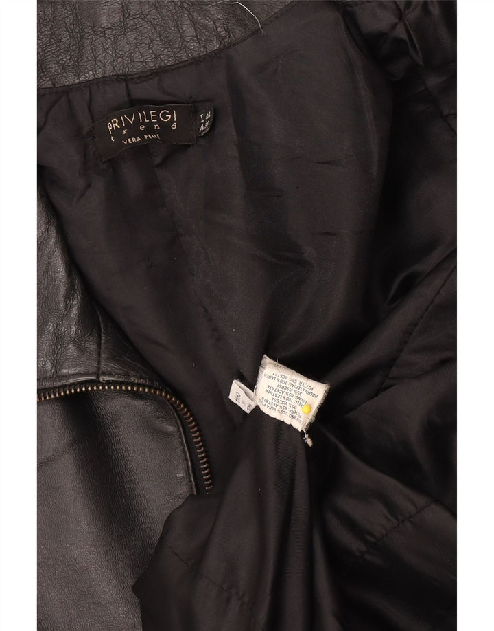 Giubbotto bomber corto in pelle da donna Privilegi IT 44 medio in pelle nera