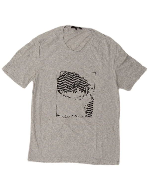T-shirt grafica da uomo Michael Kors Top grigio medio chiazzato