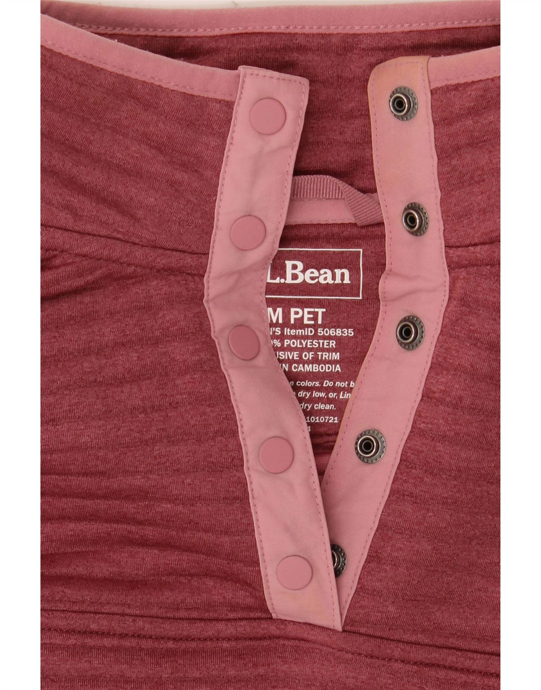 L.L.BEAN Felpa da donna con collo abbottonato, maglione, UK 14, bordeaux medio